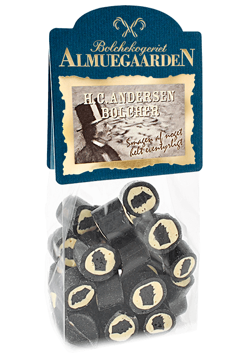 Bolcher med H.C.Andersen-motiv og smag af brombær